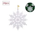 thumbnail image 1 of 24 x Adornos para árboles de Navidad con copos de nieve Adornos para árboles de Navidad blancos con purpurina, 1 of 6