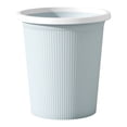 thumbnail image 2 of Ribbed Plastic Wastebasket - Compact Round Trash Can For Bathroom Office Bedroom (3 Sizes), 2 of 8