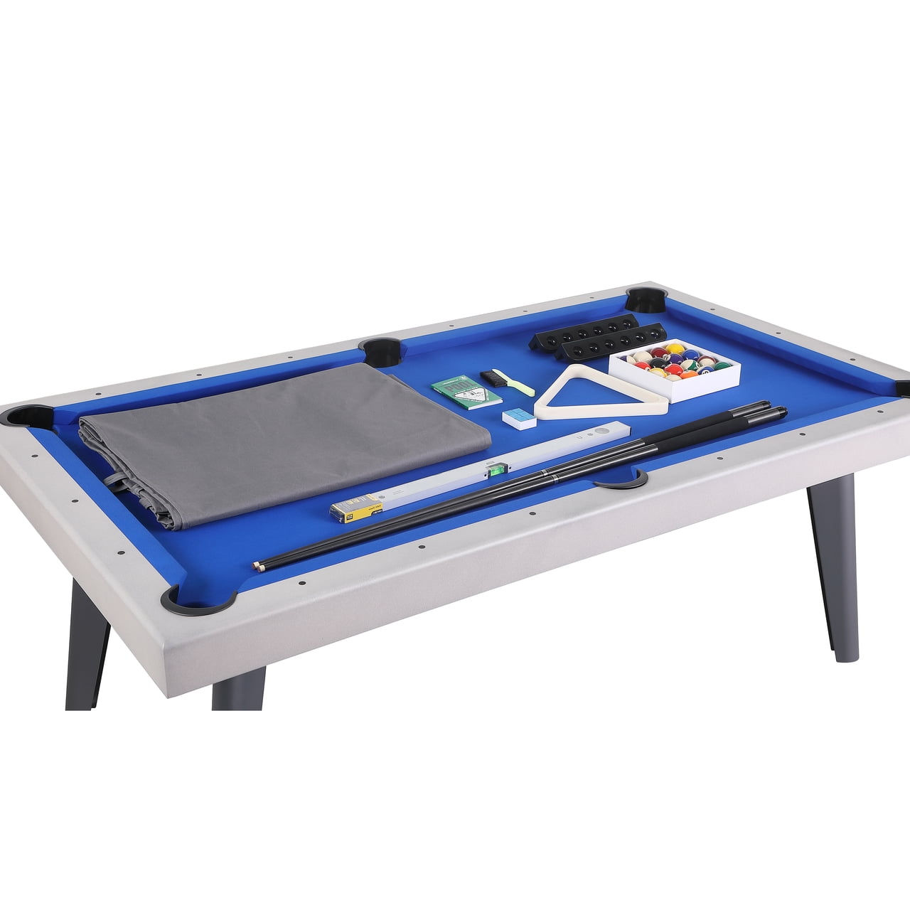 Playcraft Santorini 7’ Outdoor Slate Pool Table with Dining Top and Ping Pong