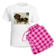 thumbnail image 5 of CafePress - Dachshund (Blk/Tan) Tangled In Christmas Lights Wo - Women's Short Sleeve Print T-Shirt and Pants Light Cotton Pajama Set, 5 of 7