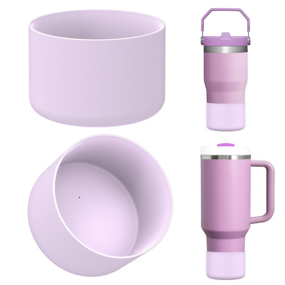 Linkidea 2 Pack Water Bottle Boot Compatible with Stanley Quencher H2.0 20oz/30oz/40oz, IceFlow Flip 20oz/30oz Tumbler, Silicone Bottle Bottom Sleeve Cover Bumper Protector (Orchid)