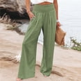 thumbnail image 2 of Gunia Wide Leg Pants Women High Waisted Palazzo Solid Color Stretch Casual Trousers With Pockets Summer Flowy Pants, 2 of 4
