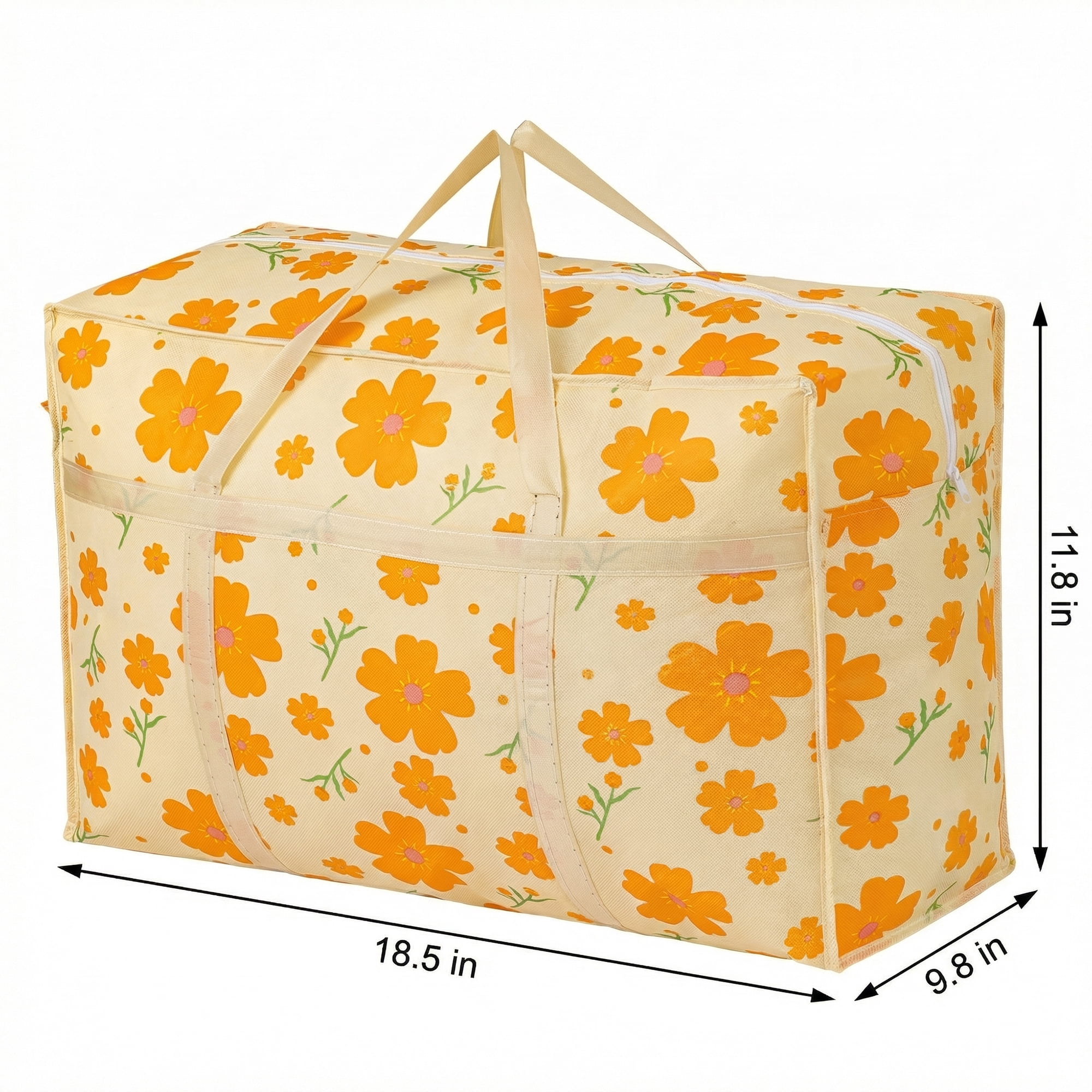 Unique Bargains Foldable Storage Bags for Organizing Livingroom Orange 18.5"x9.8"x11.8"