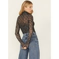 thumbnail image 4 of Free People Women's Under It All Printed Bodysuit - FP110221CY-NVY Medium  US, 4 of 4