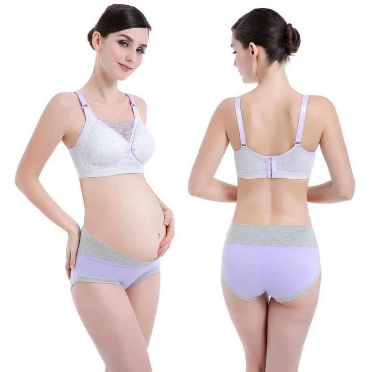 Spdoo Cotton Women's Under The Bump Maternity Panties Pregnancy Postpartum Maternity  Underwear Multi-Pack 