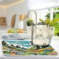thumbnail image 5 of Vibrant Woodblock Landscapes Dish Drying Mat 16x18 Absorbent Microfiber Draining Rack Pad for Kitchen Counter Sink, 5 of 8