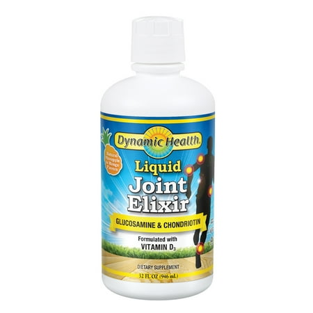 Dynamic Health Liquid Joint Elixir | 1500 mg Glucosamine & Chondroitin per serving | For Joint Health & Pain Relief | W/ Vitamin D3 | 32oz, 32 Serv