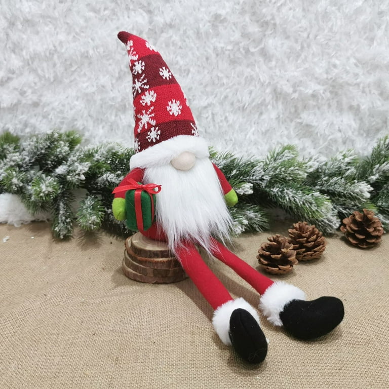 Christmas Old Man Figures Knitted Hat Glowing Santa Claus Dolls