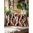 thumbnail image 2 of Waterproof Outdoor Throw Pillows with Inserts 16"x16" Set of 2, Abstract Stripes Soft Decorative Pillowcases for Couch Bedroom, Retro Modern Orange Black Gray Lines Pillow Covers for Sofa Living Room, 2 of 8