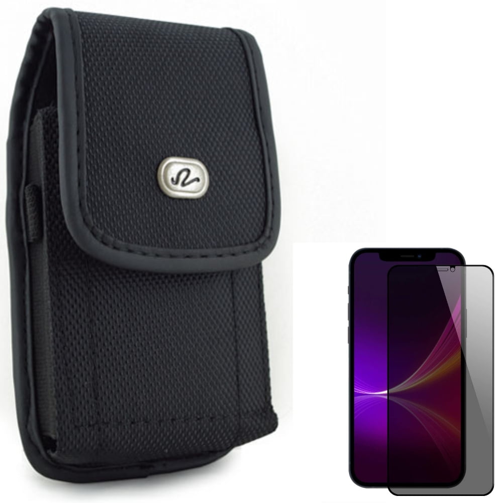 Privacy Screen Protector & Case Belt Clip for iPhone 13 Pro Max Combo with Tempered Glass