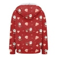 thumbnail image 5 of idosla Zip Up Christmas Hoodie Women Oversized Hoodie Casual Long Sleeve Graphic Jackets with Pockets Zipper Drawstring (Red, XL), 5 of 7