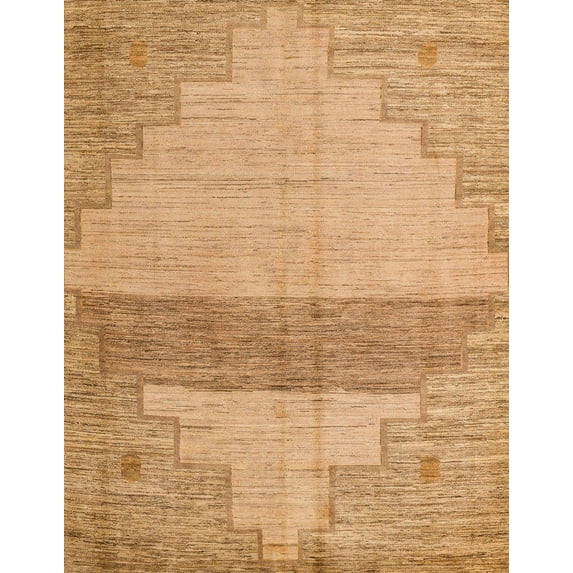 Ahgly Company Machine Washable Indoor Rectangle Abstract Papaya Orange Area Rugs, 8' x 12'
