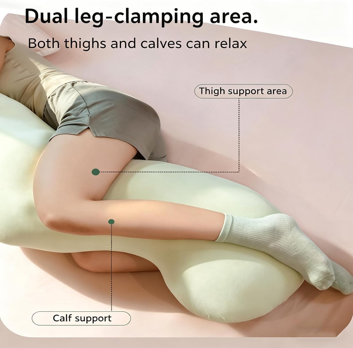 Pea Pod Body Pillow for Adults, 43in Full Body Pillow for Side Sleepers, Long Body Pillow for Bed, Pea Pod Shape Long Pillow for Pregnancy Sleeping Full Body Support