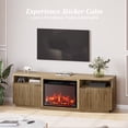 thumbnail image 4 of BELLEZE TV Stand with 23" Electric Fireplace Heater, 68" Entertainment Center for TV Up to 75", Media Console Table with Cable Management for Living Room, Bedroom - Camel, 4 of 7