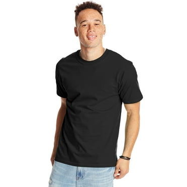 Hanes Beefy-T Unisex Heavyweight Cotton T-Shirt (Big & Tall Sizes Available) Black XL