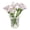 Transparent Pink, variant on 7Pcs Glass Mini Flower Bouquet with Vase, Hand Blown Glass Calla Lily Tulip Arrangement Tabletop Decor Pot