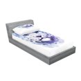 thumbnail image 2 of Ambesonne Animal Fitted Sheet & Pillow Sham Set, Leopard Wild Cat, Twinxl, Violet White, 2 of 2