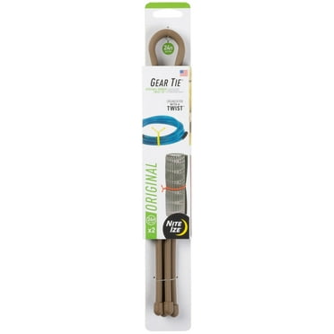Nite Ize 2-Pack Gear Tie Reusable Rubber Twist Tie, 24" - Coyote