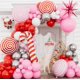 thumbnail image 1 of Kit de guirnaldas con forma de arco de globos Haolongfa, 128 unidades, rojo, rosa, plateado y blanco, 1 of 7