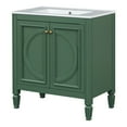 thumbnail image 4 of GDF Studio Vintage 30" Bathroom Vanity with Ceramic Sink, Soft-Close Door, and Ample Storage, Green, 4 of 23