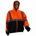 thumbnail image 2 of Petra Roc OBHSW-C3-M Sweatshirt Hooded Orange & Black Two Tone with Liner Ansi 107-Class 3 - 2 Slash Pockets Zipper Closure, Medium, 2 of 3