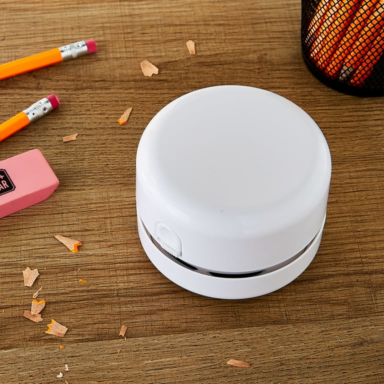Pen+Gear Desk Vacuum White Compact Cordless Dust and Crumb Cleaner
