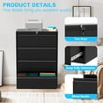 thumbnail image 3 of Garvee Filing Cabinets with 4 Drawers, Metal Storage Cabinet W/Lock and Key for Organization Hanging Letter/Legal/A4/F4 Size, Black, 3 of 6