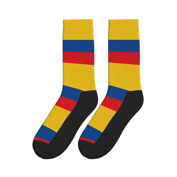 Colombia Flag Athletic Crew Novelty Socks for Womens Mens