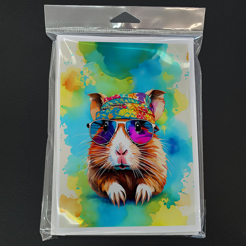 Hippie Animal Guinea Pig Greeting Cards Pack of 8 7 in x 5 in