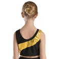 thumbnail image 4 of inhzoy Kids Girls Gymnastic Crop Top Shiny Metallic Sleeveless Dance Tank Shirts Activewear,Sizes 6-16 Gold 16, 4 of 7