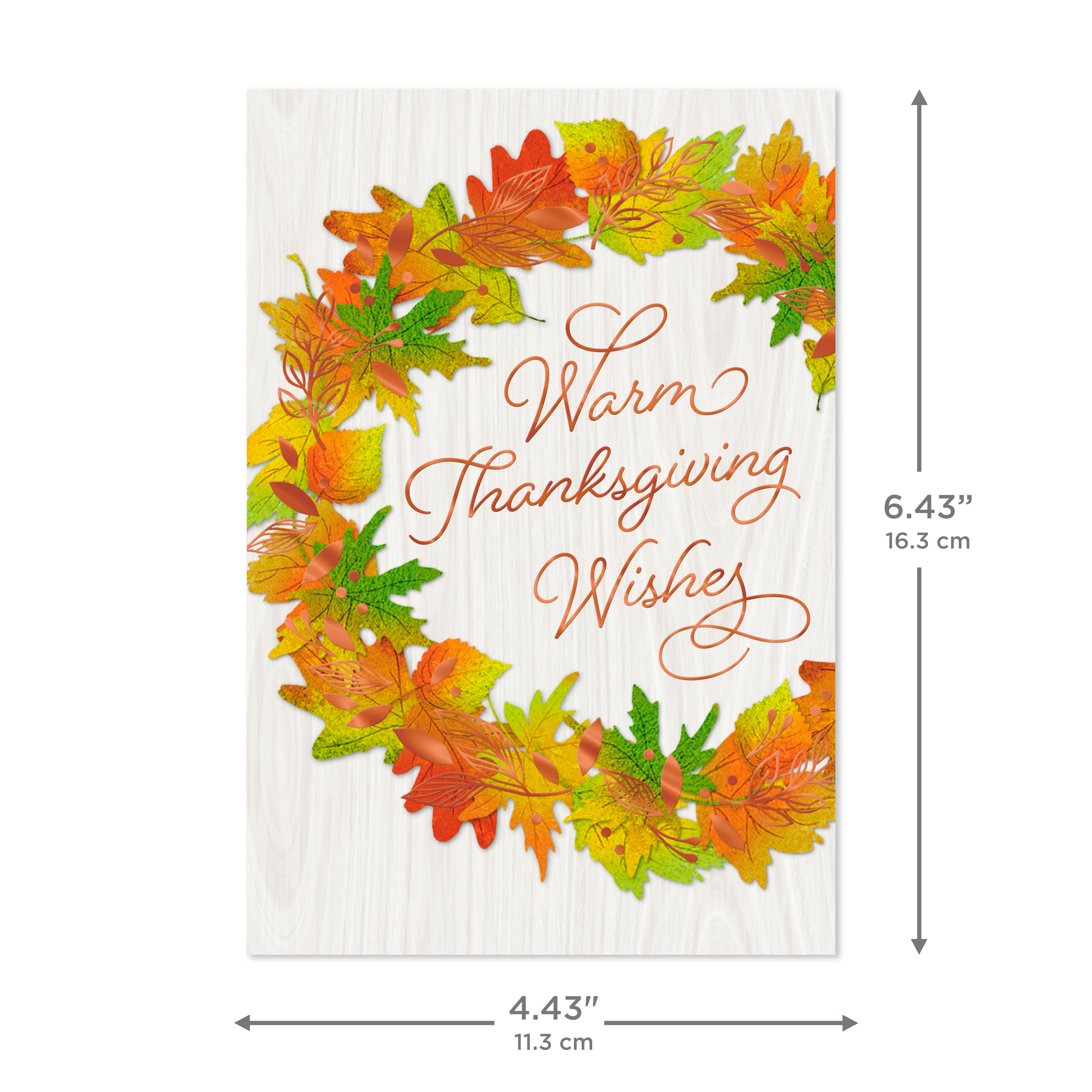 Hallmark Thanksgiving Cards (Autumn Wreath on Wood Plank), 6 Count