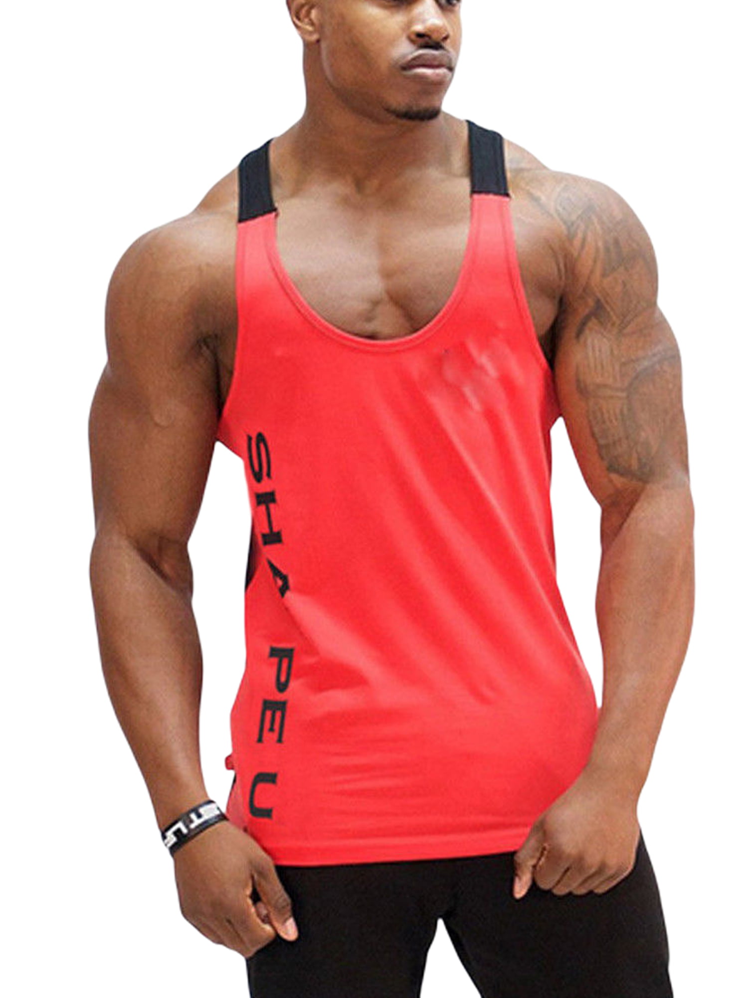 Sleeveless Vest Sports Gym Muscle Fit Top Mens Size 