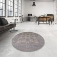 thumbnail image 4 of Ahgly Company Machine Washable Indoor Round Industrial Modern Rosy Brown Pink Area Rugs, 4' Round, 4 of 7