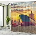 thumbnail image 5 of Ambesonne Nautical Shower Curtain, Big Ship at Sunset, 69"Wx75"L, Multicolor, 5 of 5