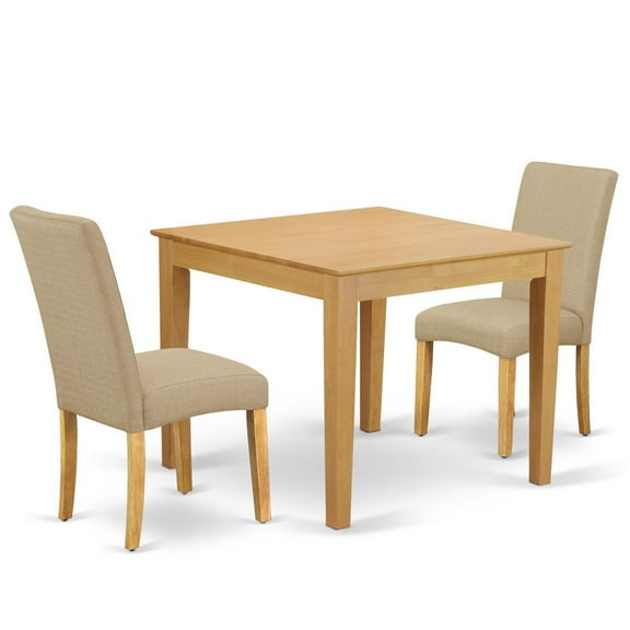 East West Furniture Dining Room Set Oak, OXDR3-OAK-16