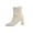 Beige, variant on prrcolt Womens Elegant Boots Fitted Stretch Ankle Heel Boot Chunky Heel Pointed Toe Booties with Side Zipper