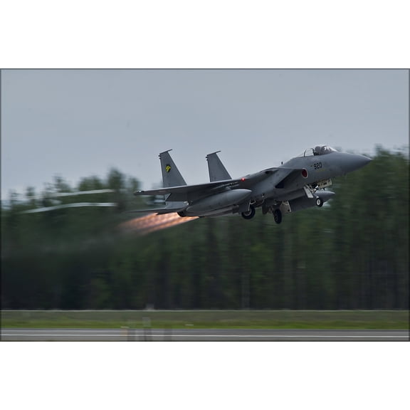 24"x36" Gallery Poster, F-15J (920) f-15 eagle of 306 Sqn takes off from Eielson Air Force Base during Red Flag-Alaska