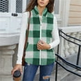thumbnail image 6 of Dasayo Soft Womens Vests Fleece Green Winter Comfy Plaid Zip up Vest Coats for Women S, 6 of 9