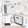 thumbnail image 2 of Hanging Kitchen Waste Bin Can Foldable Plastic Dustbin Wall Mounted (White), 2 of 5