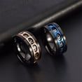 thumbnail image 2 of HIJONES Men Women's Rotatable Hollow Roman Numeral Stainless Steel Ring Vintage Personalized Number Hip Hop Ring Band Finger Jewelry Rose Gold Size 10, 2 of 5
