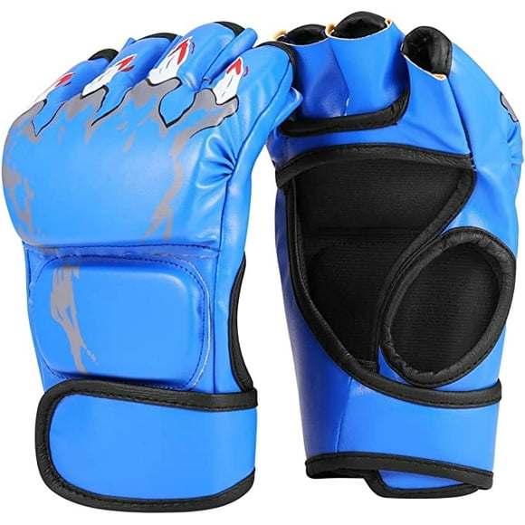 For Men Ladies and Teens, UFC Fighting Krav MAGA Kickboxing Gloves for Training Punching Bag Muay Thai Boxing Gloves blue