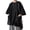Black, variant on sunsanly Summer Men T-shirt Round Neck Loose Mid Length Solid Color Plus Size Pockets Half Sleeves Streetwear Outdoor Top