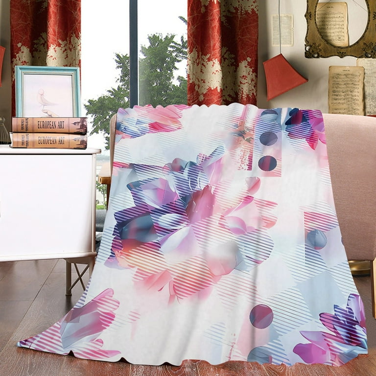 Flannel Lap Blanket Premium Flannel Plush Lightweight Cozy Bed Blanket Blankets for Winter