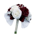 thumbnail image 1 of Ramo artificial Ramo de damas de honor Decoración de de de flores Blanco + Vino Tinto Sunnimix Boda, 1 of 8