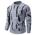 thumbnail image 2 of Hinvhai Men's Wool Blend Crewneck Sweater Argyle Long Sleeve Pullover Sweater for Casual Or Dressy Wear Gray 14(XXXL), 2 of 5