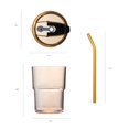 thumbnail image 2 of Vaso de vidrio BLUEPOLAR de 400 ml con pajita y tapa para café, 2 of 9