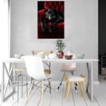 thumbnail image 2 of Mudket Black Panther on Red Tufted Armchair Canvas Wall Art, Modern Luxury Wildlife Art Work Print for Living Room Office Entryway Home Decor , Framed Ready to Hang - 12"L x 8"W, 2 of 9