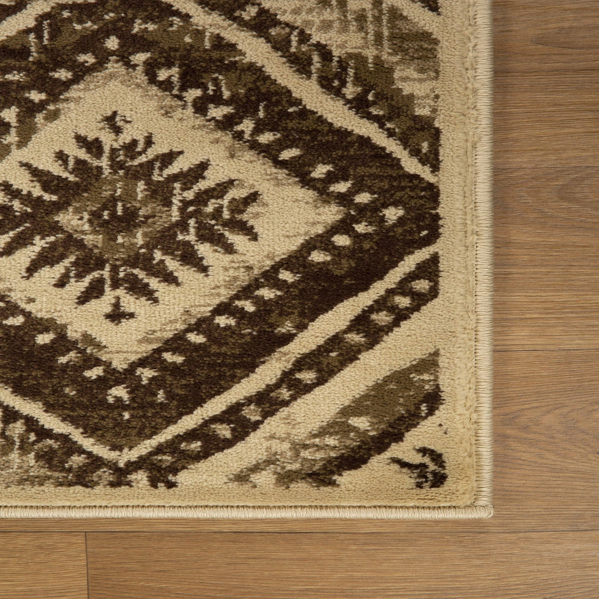 Superior Velvet Geometric Diamond Runner Rug, 31 in x 96 in
