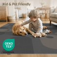 thumbnail image 4 of ODIKA 4'x6' Grey Taupe Modern Abstract Geometric Washable Area Rug Contemporary Shapes Minimalist for Bedroom, Reading Nook, Pet Friendly & Non-Shedding, 4 of 7