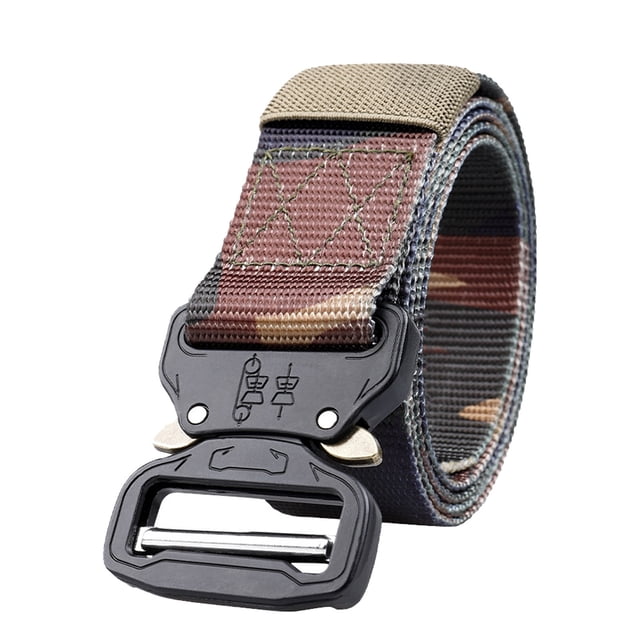 Cinturón de adiestramiento al aire libre, cinturón de nailon, cinturón transpirable con hebilla de Metal para acampar, cazar, senderismo, 3,8 cm de ancho